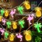 Couah 30 LED 16Ft Summer Beach Hawaiian String Lights - 8 Modes & Timer - Flamingo Pineapple Palm Tree Fairy Lights - Battery Operated for Tropical Party Pool Decorations